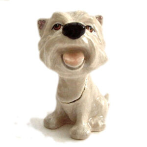 Fergus the Westie Jewelled and Enamelled Trinket Box from the Little Paws range by Arora Design