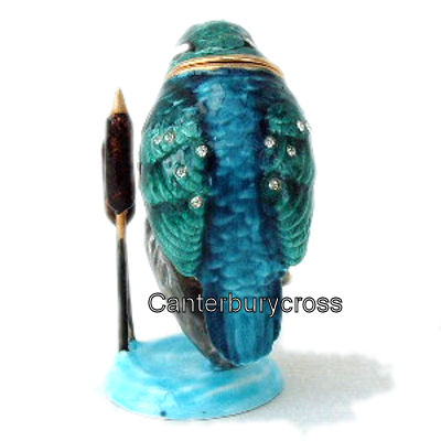 Kingfisher Jewelled and Enamelled Trinket Box - Secrets Range - Image 3