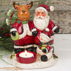 Santa, Reindeer and Snowman Tealight Holder