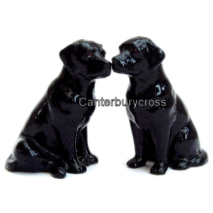 Black Labradors Salt and Pepper Set by Quail Ceramics - Image 2