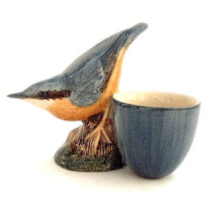 Nuthatch with Egg Cup by Quail Ceramics