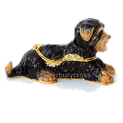 Yorkshire Terrier Jewelled and Enamelled Trinket Box - Image 3