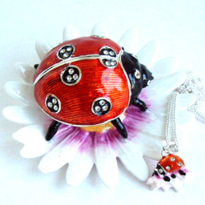 Ladybird Jewelled and Enamelled Trinket Box - Secrets Range