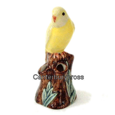 Yellow Budgerigar/Canary Bud Vase by Quail Ceramics - Image 2