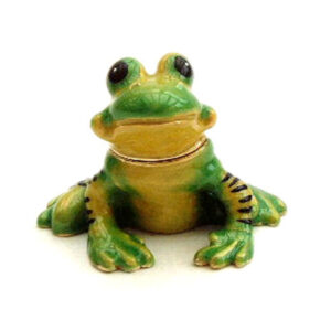 Freddy the Frog Jewelled and Enamelled Trinket Box from the Little Paws range by Arora Design
