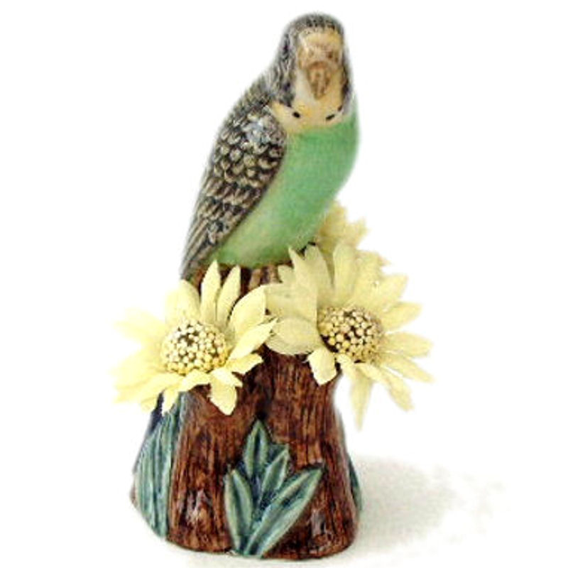 Green Budgerigar Bud Vase by Quail Ceramics