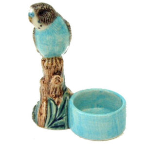 Blue Budgerigar with Tealight Holder by Quail Ceramics