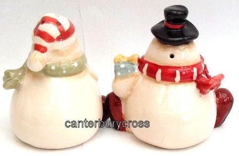 Snowmen with Broom Salt and Pepper Pots - Image 2