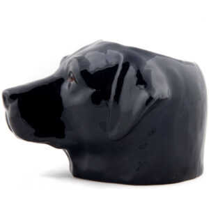 Black Labrador's Head Egg-Cup by Quail Ceramics