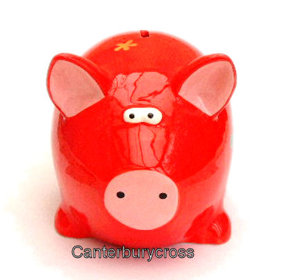 Red Pig Piggy Bank/Moneybox - Image 3