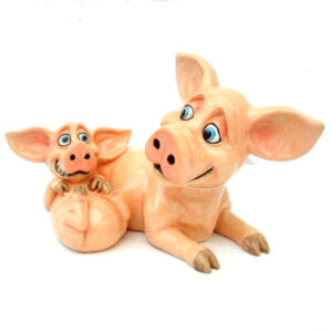 Pig and Piglet Pets With Personality Figure by Arora Design