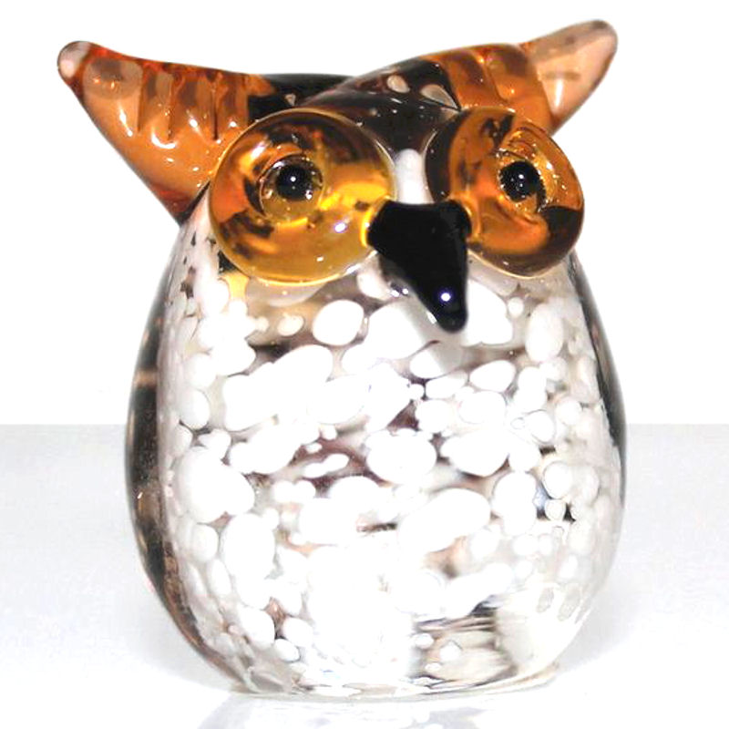 Miniature Glass Owl - Objet D'Art