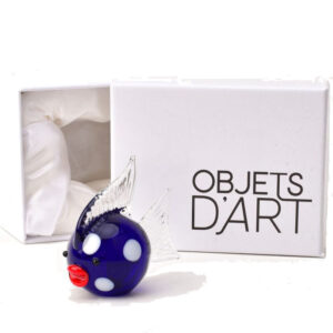 Miniature blue glass fish