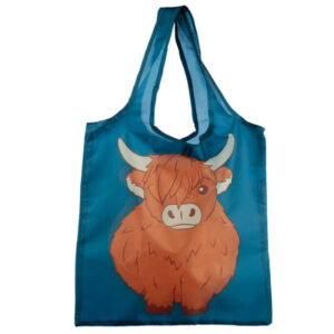 Highland Cow Shopping Bag Blue