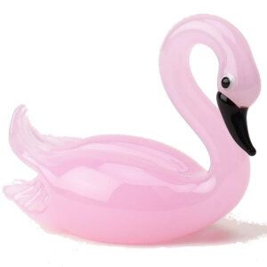 Miniature glass swan