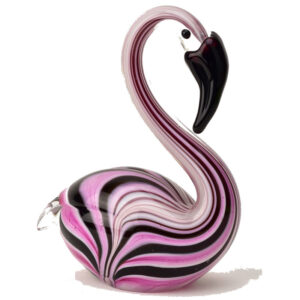 Striped glass swan