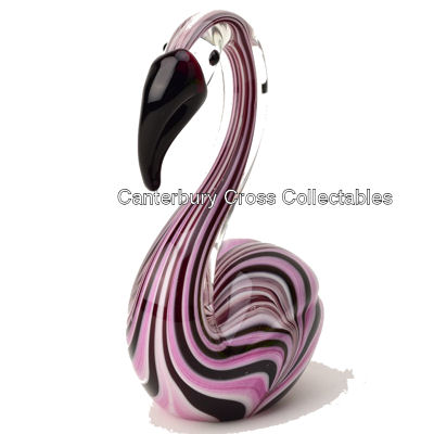 Striped glass swan