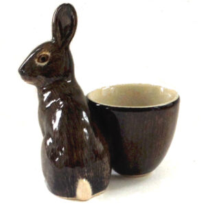 Wild Rabbit with Eggcup by Quail Ceramics