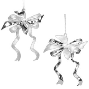 Silver Bows Tree Decoration