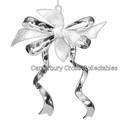 Silver Bow Tree Decoration