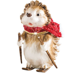 Skiing Hedgehog Trinket Box