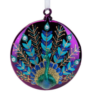 Round Peacock Bauble