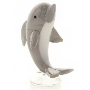 Miniature Grey Glass Dolphin