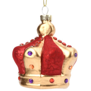 Red and Gold Crown Bauble