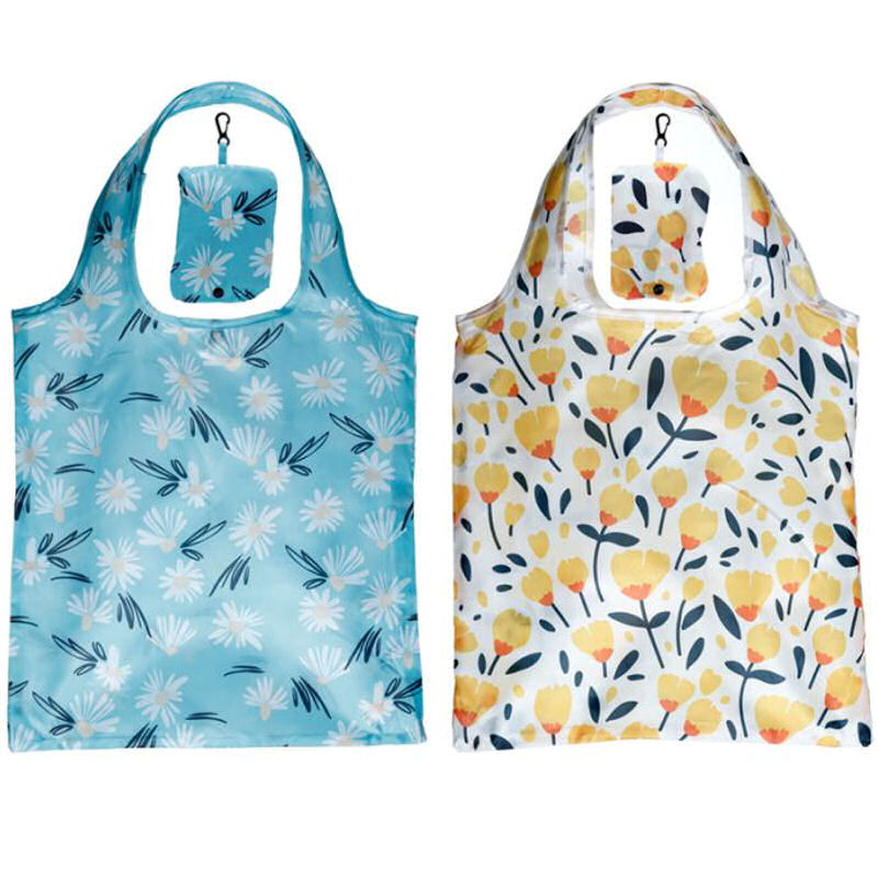 Folding Shopping Bag - Yellow Flowers