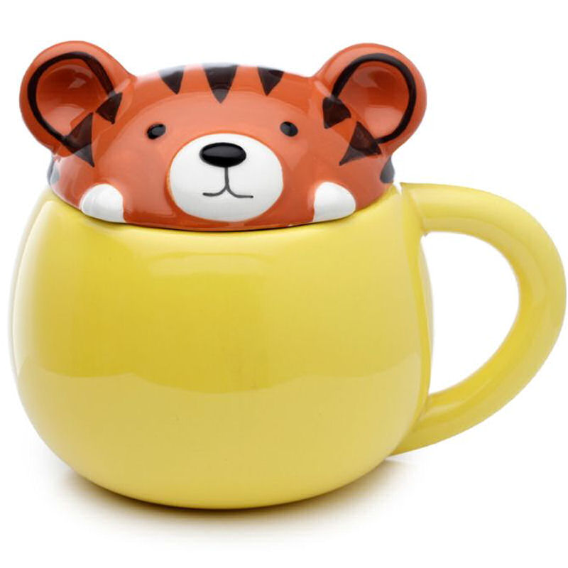 Adoramals Tiger Peek-a-Boo Mug with Lid