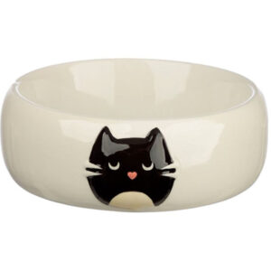 Feline Fine China Cat Food or Drink Bowl with Fish Motif
