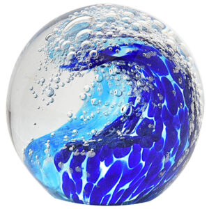 Ocean Wave Glass Paperweight or Ornament - Objet D'Art