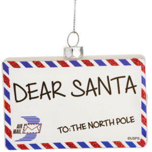 Glass Dear Santa Letter-shaped Christmas Tree Bauble/Decoration