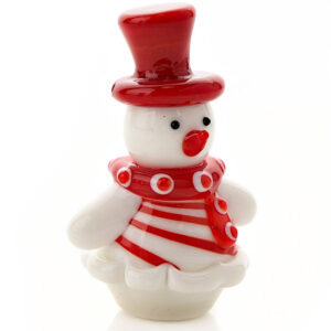 Mrs Snowman Miniature Glass Figure - Objet D'Art