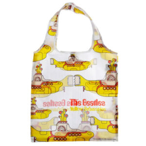 The Beatles Yellow Submarine Folding Shopping Bag with Pouch - White