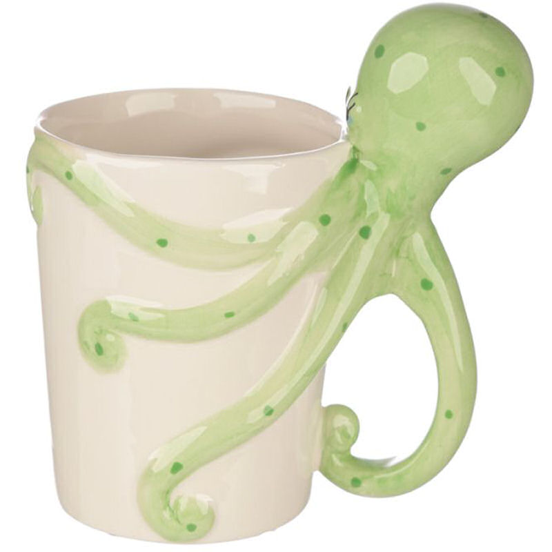 China Mug with 3-D Octopus Handle - Designed by Lisa Parker