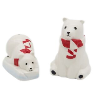 Polar Bears with Scarves Novelty Salt and Pepper Pots