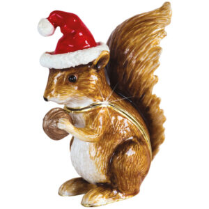 Craycombe Trinkets Red Squirrel with Santa Hat Trinket Box from Arora Design