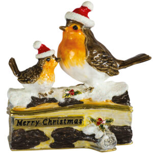 Robin and Chick on Log Trinket Box from Arora Design'sCraycombe Trinkets Range