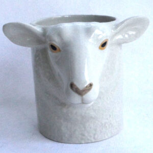 White-faced Suffolk Sheep Pencil/All-purpose Pot by Quail Ceramics