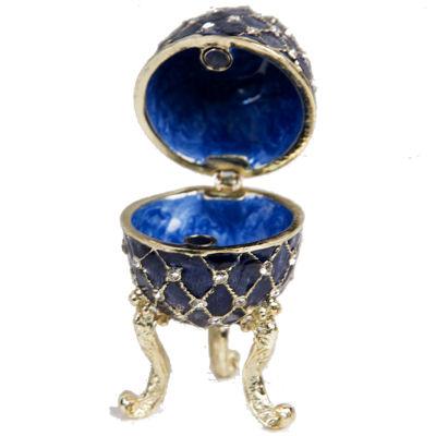 Faberge-Style Blue Jewelled Egg Trinket Box (small) - a Treasured Trinket by Juliana - Image 2