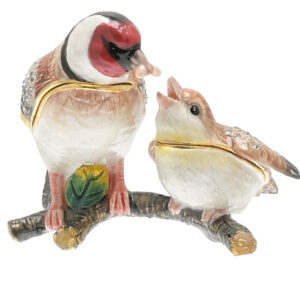 Mother and Baby Goldfinch Treasured Trinkets Trinket Box by Juliana