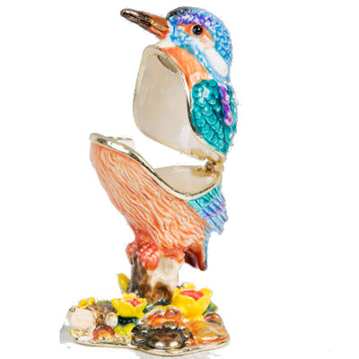 Trinket Box - Kingfisher with Yellow Flowers - Treasured Trinket by Juliana - Image 2