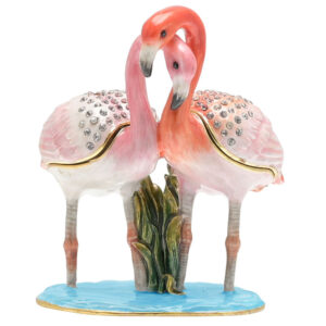Pair of Flamingos Treasured Trinket Box