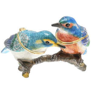 Pair of Kingfishers Trinket Box - Treasured Trinket by Juliana