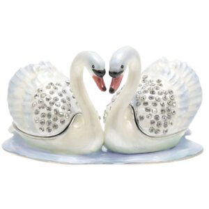 Pair of Swans Trinket Box - a Treasured Trinket by Juliana