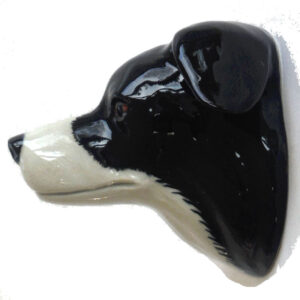 Border Collie Wall Vase/Wall Pocket by Quail Ceramic