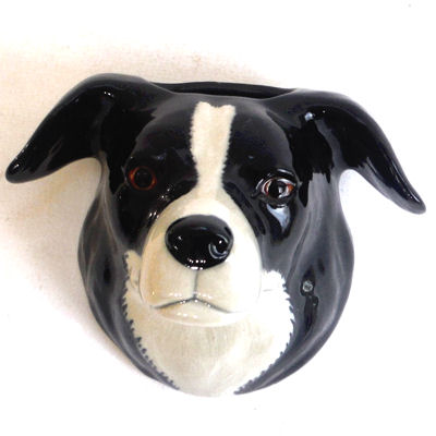 Border Collie Wall Vase/Wall Pocket by Quail Ceramic - Image 5