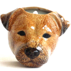 Border Terrier Wall Vase/Wall Pocket by Quail Ceramics