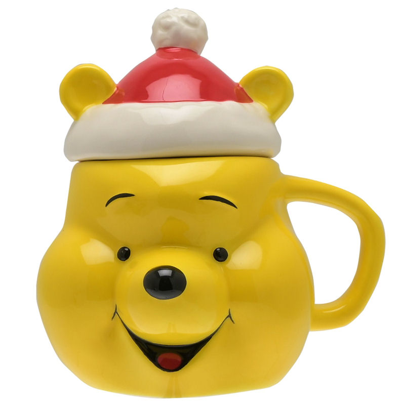 China Winnie the Pooh Christmas Mug with Santa Hat Lid